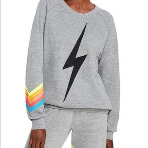 Aviator Nation Bolt Chevron Sweatshirt ⚡️🖤🌈